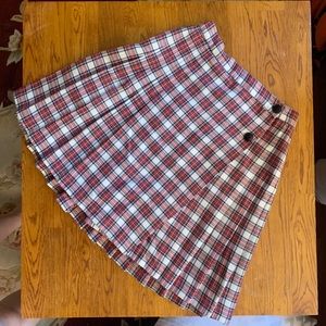 Vintage pleated plaid wrap tennis skirt